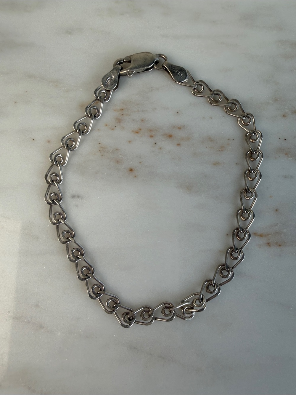 Vintage 925 Italy Sterling Silver Twist Link Bracelet
